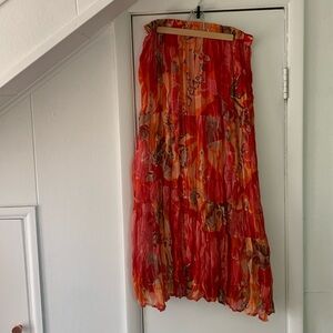 Vintage inspired floral broom skirt